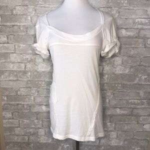 Free People cuff sleeves pocket tee.